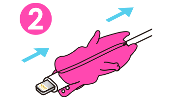 コネクタ部がしっかりと固定されるまで差し込む。